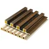 Paneles Decorativos de Rejilla Laminados de Fibra de Madera de Bambú, Múltiples Especificaciones, Tamaño 204, Ancho de Pared Alta 170, Ranura Cóncava-Convexa de Madera-Plástico