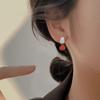 Selección artística diseño de nicho aretes de frutos rojos aretes festivos de Año Nuevo aretes de caqui Ruyi ágata roja del sur para mujer