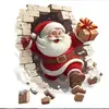 Navidad Lindo Papá Noel Atraviesa la Pared Efecto Pegatina de Pared Pegatina de Inodoro Autoadhesiva Extraíble Fabricante Venta al por Mayor