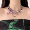 Collar de dragón volador de espinas rojas negras de la industria pesada Y2g, diseño de nicho, gargantilla para chica atractiva, estilo punk dulce y moderno de la cultura asiática.