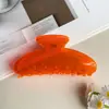 Pinza para el pelo fluorescente de gelatina transparente estilo coreano, versátil, color sólido simple, diseño único, tamaño pequeño, pinza de tiburón para media coleta