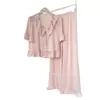 Pijama de Verano Nuevo Estilo con Cuello de Lazo y Mangas Cortas, Solapa Fina para Mujer, Conjunto Sencillo y de Alta Gama para el Hogar