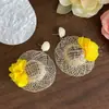 Pendientes Colgantes de Sombrero de Mimbre de Rafia Aguja de Plata Estilo Festivo Versátiles Creativos Pendientes Lindos Atmosféricos para Mujer