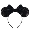 Acessórios de cabelo do Mickey transfronteiriços bordado lantejoulas laço faixa de cabeça de festa faixa de cabeça de parque de diversões férias acessórios de cabelo infantis pronta entrega