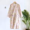 Atacado Peça Única Pijama Kimono Japonês Feminino Primavera Outono Verão Algodão Musselina Dupla Roupão Japonês Camisola Suor Sauna