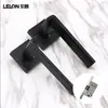 Cerradura de Puerta Silenciosa Interior Simple Personalizada Cerradura de Manija Dividida de Aleación de Aluminio Cerradura de Manija Magnética para Puerta de Madera de Dormitorio Negro Gris