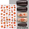 FULL BEAUTY Pegatinas de Arte para Uñas Transfronterizas Hoja de Arce Vintage Rojo-Marrón Otoño Hoja Acuarela Pegatinas de Arte para Uñas