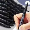 Marcador de doble punta para arte, base de aceite negro, secado rápido, impermeable, resistente a la decoloración, adecuado para estudiantes de primaria