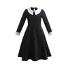 Cosplay de la Familia Adams transfronterizo Vestido para Niñas Vestido Miércoles Disfraz de Halloween