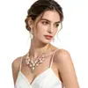 Popular collar de moda de perlas y pedrería para mujer, accesorio de novia transfronterizo más vendido, cadena para la clavícula de estilo nicho