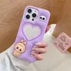 Funda de Silicona para Teléfono Móvil Bubble Mart Espejo Labubu Tridimensional Adecuada para Apple 16Pro Cubierta Protectora Anti-Caídas de Dibujos Animados