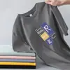 Camisetas Masculinas de Manga Curta para Atacado Transfronteiriço de Verão, Camisas de Base de Corte Solto Estilo Coreano, Tops de Casal Estampados de Manga Meia-Manga Tamanho Grande