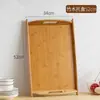 Bandeja para Juego de Té de Bambú Plato de Almacenamiento para Tazas de Agua Domésticas Plato de Servicio Rectangular Especial de Madera para Restaurante Plato para Frutas y Cena