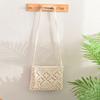 Bolso de Paja Tejido a Mano con Borla Simple de Fábrica Bolso Tejido a Mano Retro Bolso de Playa de Verano Hombro de Mano Casual