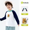 [Coleção de Desenhos Animados Fofos] Camiseta Infantil Dudu Outono Manga Longa Camisa Básica Roupa Infantil Outono Top