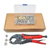 Conjunto Amazon de 40 peças de parafusos de aço inoxidável prateados de 15 mm, botões brancos grandes, botões de pressão de metal cobre e fechos ocultos de lona