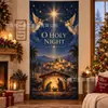 Novidades transfronteiriças: Tecido de fundo de Natal impresso em alta definição, designs de casa de pão de gengibre e renas, série de tecidos de fundo para decoração festiva