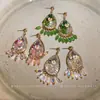 Un Toque de Primavera~Aretes de Flor Gota de Agua con Tachuelas de Diamante de Aguja Plateada, Estilo de la Corte Francesa, Artesanía Resistente, Aretes de Diseñador para Mujer