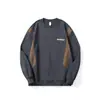 Outono 2024 Novo Costura Peso Pesado Manga Longa Moletom Masculino Gola Redonda Roupas tamanho plus Loose Versátil Top Tendência Masculina