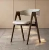 Silla de Comedor de Madera Maciza Nórdica Sillón Moderno Minimalista Silla para Comedor en Casa Respaldo Acolchado Reposabrazos Silla de Comedor Silla de Estructura en A
