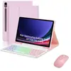 Funda Protectora con Teclado Bluetooth RGB Retroiluminado Desmontable para Samsung Tabs10Lite S11S9Fe Estuche de Cuero
