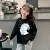 Camiseta Infantil de Algodão Puro Manga Longa Estilosa Desenho Bebê Ins Camada Base 2026 Nova Outono Meninas Primavera/Outono Top