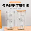 Tanque de fermentación de vidrio transparente con escala, tanque sellado con tapa, tanque de almacenamiento de granos de cocina, empaque de grado alimenticio, frasco tipo Mason