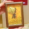 El oro puro 999 trae riqueza y prosperidad, adorno de marco de fotos dorado para la sala de estar, atrae riqueza y tesoros, una pieza decorativa para el área financiera, un regalo de vacaciones
