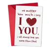 Set de sobre y tarjeta de felicitación simple de amor rojo para parejas, tarjeta de felicitación romántica con tema "TE AMO"
