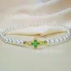 Collar de perlas de pétalo de trébol de cuatro hojas de la suerte collar collar de perlas de ágata dorada blanca australiana Nanyang fábrica venta al por mayor