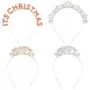 Diadema Navideña de Aleación de Moda Europea y Americana Estrella de Navidad Letra Diadema de Cristal Decoración de Año Nuevo