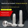 PT aço inoxidável 304 cabeça redonda de corte de cauda auto-roscante parafuso M2M3-M6 cruz móveis auto-roscante fábrica atacado