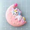 Acessórios de unicórnio arco-íris de borracha macia, acessórios de grampo de cabelo de PVC, patch de emblema para roupas DIY, chapéu
