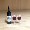 12 Pontos Acessórios para Casa de Bonecas Simulação Mini Comida Brinquedo de Barra Taça de Vinho Brinquedo Casa de Brincar Garrafa de Vinho Enfeites