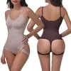 Ropa interior moldeadora de talla grande transfronteriza, body tipo camisola con control de abdomen, pantis tipo tanga, body de una pieza de talla grande con diseño hueco ajustado que revela la parte trasera y reduce la cintura