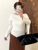 Top de punto tipo chal de dos piezas falso para mujer talla grande, colección otoño 2026, elegante top de un solo hombro para mujeres con curvas