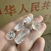 Estoque Antigo de Décadas Atrás, Cristal Branco Natural Esculpido à Mão oco Acessório de Sino Vajra, Pedra Dzi de Cristal Único