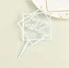 Pacote Atacado com 10 Toppers de Bolo em Acrílico, Inserções de Letras Pequenas para Decorações de Aniversário, Decorações Tendência para Confeitaria
