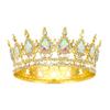 Corona Tiara Barroca Caliente Europea y Americana Gota Diamante Redonda Corona Corona de Reina para Concurso de Belleza