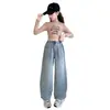 Pantalones Vaqueros para Niñas Primavera y Otoño Pantalones de Pierna Ancha 2025 Nuevos Pantalones Casuales Coreanos para Niños Pantalones Rectos Sueltos para Niños Grandes