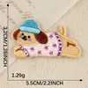 Nueva Etiqueta Bordada Parche Bordado Cachorro Lindo Autoadhesivo DIY Funda para Teléfono Móvil Accesorios Creativos Parche de Tela para Manualidades al por Mayor