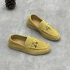 Zapatos Perezosos Retro de Cuero Genuino 2025 Otoño Nuevos Mocasines de Cuero Suave Zapatos Planos Slip-On Cómodos de Piel de Vaca