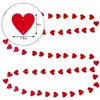 Banner Día de San Valentín Fieltro Rojo Forma de Corazón Corona Decoración DIY Fiesta Familiar Aniversario Accesorios Bandera de Boda