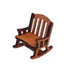 Casa de Muñecas Mini Mecedora de Madera Estilo Europeo Retro Silla Pequeña para Muñeca Mueble Miniatura Accesorio Decoración Modelo