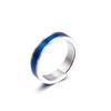 Suministro transfronterizo directo de fábrica anillo azul de acero inoxidable de 5MM para hombre personalidad tendencia anillo para hombre y mujer joyería al por mayor
