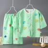 2026 Conjunto de Pijama de Algodón y Seda para Niños Verano Bebé Cárdigan Delgado Ropa de Casa Algodón Seda Ropa para Aire Acondicionado