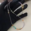 Collar de Piedra Natural Morada para Mujer 2025 Nuevo Nuevo Cadena para Clavícula Chinoiserie Collar Apilado de Perlas de Lujo Accesible Gama Alta