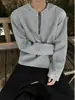 Sudadera de otoño para hombre, estilo americano, diseño de nicho, hombros acolchados, corte holgado, elegante y genial para hombres jóvenes, sudadera con media cremallera