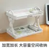 Estante de almacenamiento pequeño de varios niveles, estante de almacenamiento para baño sin clavos, estante de almacenamiento de papelería apilable de tres capas