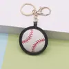 Llavero creativo nuevo de cuero PU de béisbol, colgante para bolso deportivo de mujer de cuero PU estilo europeo y americano, venta al por mayor de fábrica